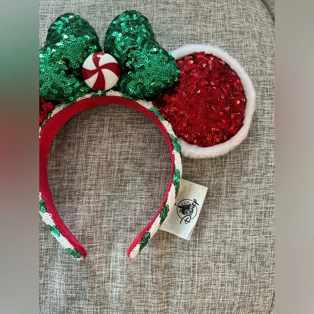 Disney Parks Peppermint‎ Candy Cane Ears Rare Edition Christmas Headband